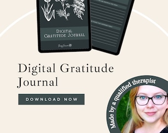 Digital Gratitude Journal INSTANT DOWNLOAD Self Care Journal | Daily Journal | Daily Gratitude | Planner | Wellness Journal | Goodnotes