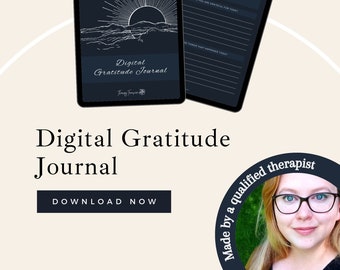 Digital Gratitude Journal INSTANT DOWNLOAD Self Care Journal | Daily Journal | Daily Gratitude | Planner | Wellness Journal | Goodnotes