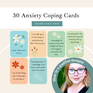 Anxiety Coping Skills Cards | Affirmation Cards | Anxiety Relief | Therapy Tool | Anxiety Journal | Daily Affirmations | Mindfulness Cards