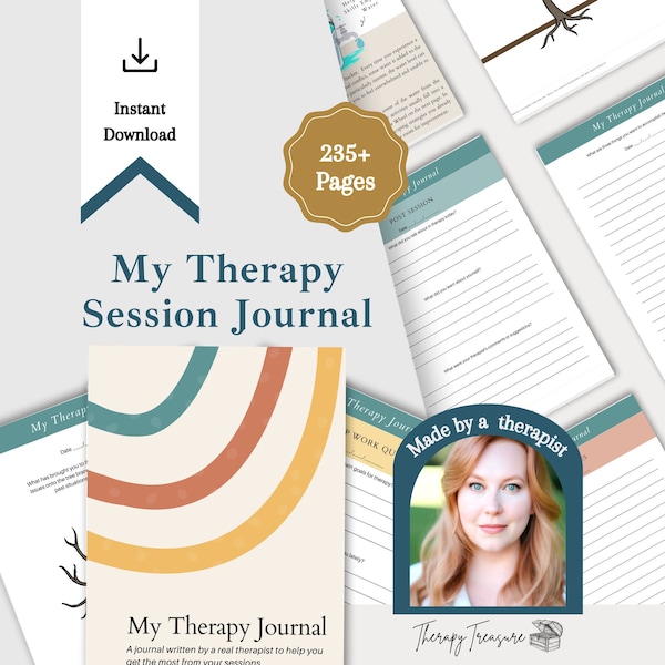 Therapy Journal Session INSTANT DOWNLOAD Wellness Journal | Mental Health | Anxiety Relief | Digital | Goodnotes | Printable