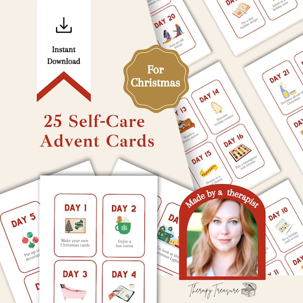 Mental Health Advent Calendar | Self Care Advent Calendar, Christmas Advent, Advent for Adults, Self Care Christmas, Printable Advent, PDF