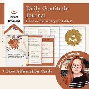 Digital Gratitude Journal INSTANT DOWNLOAD Self Care Journal | Daily Journal | Daily Gratitude | Planner | Wellness Journal | Goodnotes