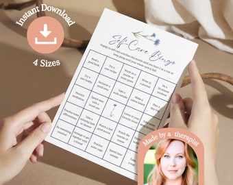 Bingo de autocuidado imprimible / Bingo de salud mental / Bingo de bienestar / Desafío de autocuidado / Tarjetas de bingo imprimibles / Lista de verificación de autocuidado