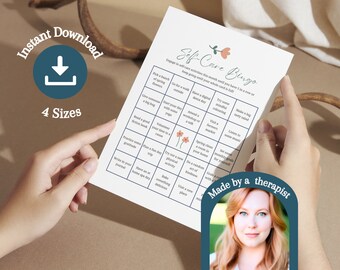 Self Care Bingo Printable| Mental Health Bingo | Wellness Bingo | Self Care Challenge | Printable Bingo Cards | Self Care Checklist