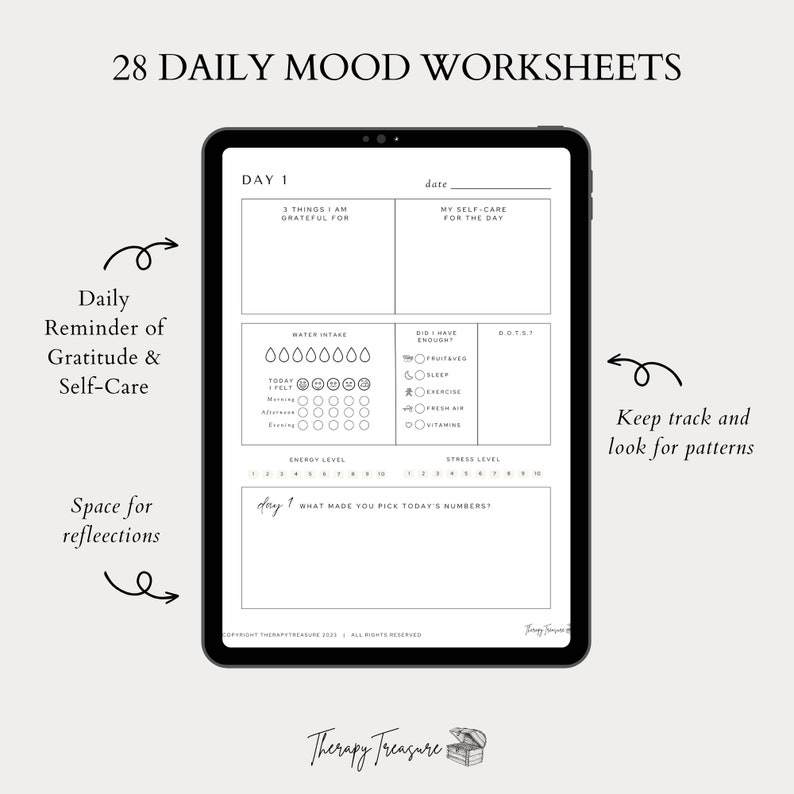 Digital Mood Tracker Journal INSTANT DOWNLOAD Mental Health - Etsy
