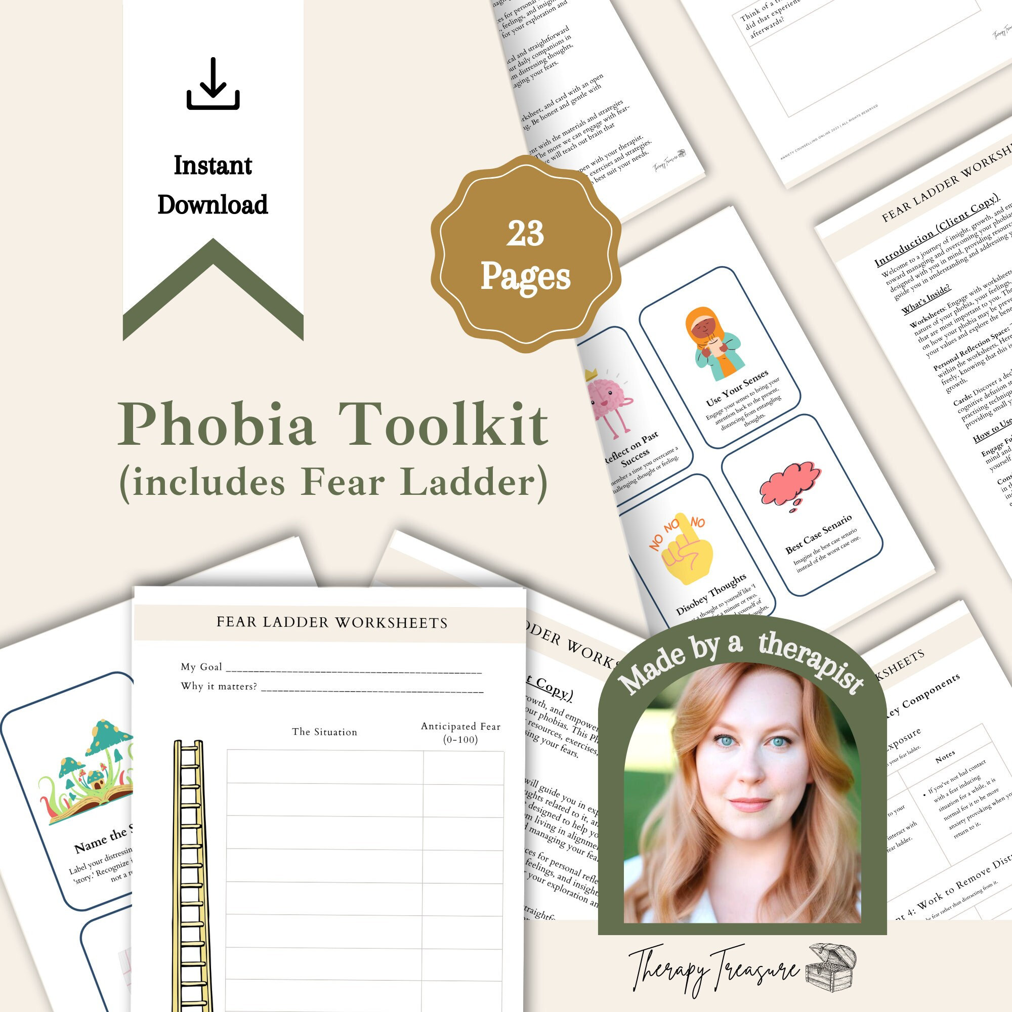 Fear Ladder Toolkit Phobia Toolkit, Overcoming Fear Worksheets