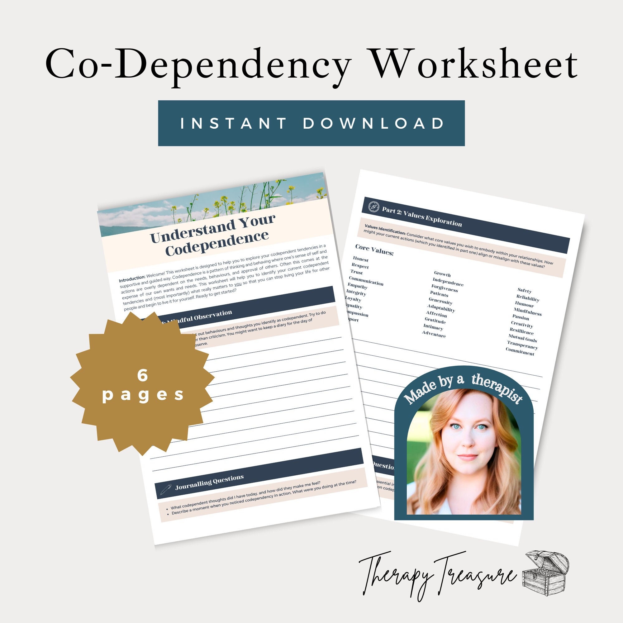 Codependency Worksheets Printable | Setting Healthy Boundaries | Self ...