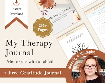 Therapy Journal Session INSTANT DOWNLOAD Wellness Journal | Mental Health | Anxiety Relief | Digital | Goodnotes | Printable