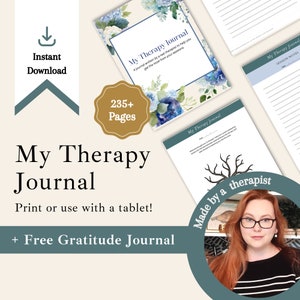 Therapy Journal | Therapy Journal Digital | Wellness Journal | Goodnotes Therapy Planner | Therapy Notebook | Pre and Post Therapy Notebook