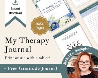 Therapy Journal | Therapy Journal Digital | Wellness Journal | Goodnotes Therapy Planner | Therapy Notebook | Pre and Post Therapy Notebook
