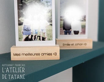 Porte photo et cartes en bois personnalisable pour polaroid & fujifilm instax, Supports de table en bois, stand pour étiquette et carte.