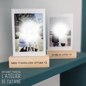 Porte photo et cartes en bois personnalisable pour polaroid & fujifilm instax, Supports de table en bois, stand pour étiquette et carte.