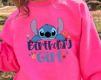 Birthday Girl Sweatshirt, Stitch Birthday Sweatshirt, Stitch Birthday Hoodie, Birthday Boy Sweatshirt, Disney Stitch Hoodie, Stitch Apparel