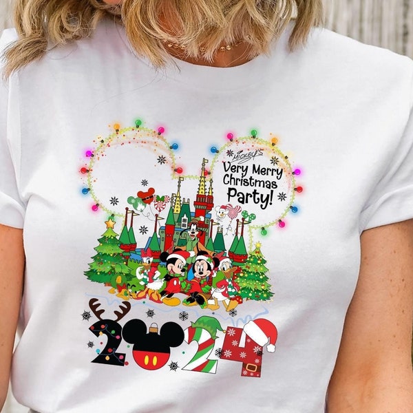 Disney Christmas Shirt, Christmas 2024 Tee, Merry Christmas Tee, Christmas Party Tee, Disneyland Tee, Xmas Disney Trip Tee, Mickey Xmas Tee