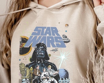 Retro Star Wars Hoodie, Darth Vader Sweatshirt, Luke Skywalker Hoodie, Leia Hoodie, Storm Trooper Sweatshirt, Vintage Rebel Alliance Gift