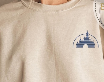 Embroidery Disney Sweatshirt, Magic Kingdom Hoodie, Disneyland Sweatshirt, Disney World Hoodie, Disney Kid Wear, Disney Castle Wear