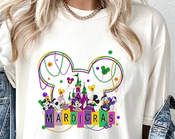 Comfort Colors Shirt, Mickey Mardi Gras Tee, Minnie Mardi Gras Tee, Disney Mardi Gras Shirt, Carnival Tee, Mardi Gras Gift, Disney Squad Tee