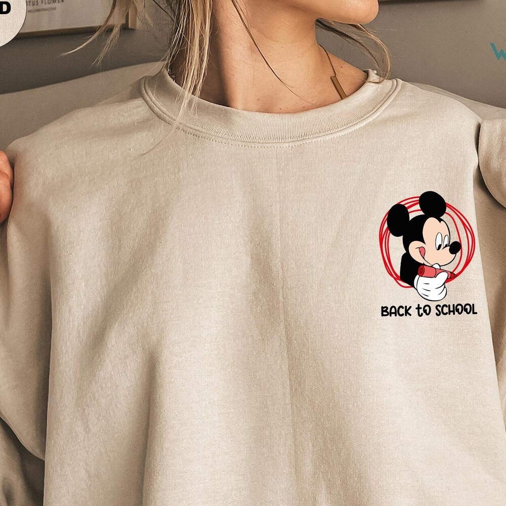 Snorider Design Back To School Shirt, Mickey School Tee, Disney Teacher Tee, Disney Pupil Tee, 1St Grade Student Tee, Primary School Tee, Back In Class Tee