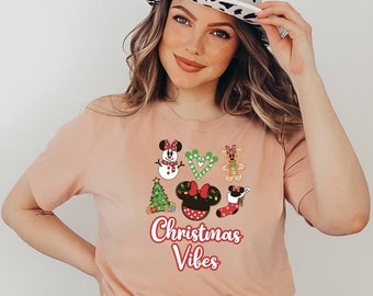 Christmas Vibes T-shirt Minnie Mouse Shirt, Snow Shirts, Disney Shirt, Family Christmas Shirt, Disneyworld Shirt, Happy New Year Shirts