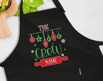 Cookie Crew Apron, Personalized Apron, Custom Name Apron, Gift For Christmas, Personalized Gift, Kitchen Accessories, Cookie Gifts