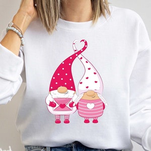 Couple Gnome Sweatshirt, Gnome Love Shirt, Valentines Day Sweatshirt, Couples Tshirt, Love Couple Gnomes, Valentine Gnome Couple Shirts