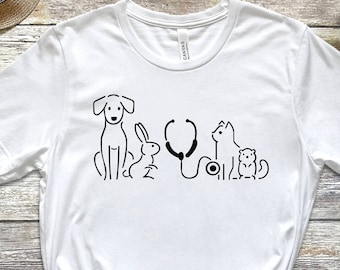 Veterinarian Shirt, Pet Clinic T-Shirt, Animal Hospital Tee, Veterinary Medicine Tee, Vet T-Shirt, Dog Lover T-Shirt, Cat Clinic Shirt