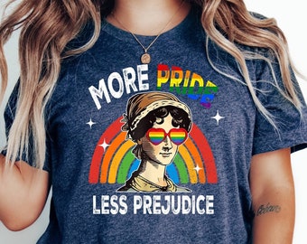 More Pride Less Prejudice Shirt, LGBTQ T-Shirt, Pride Parade Tee, Rainbow Tee, Anti Discrimination Tee, Equal Rights Tee, Social Justice Tee