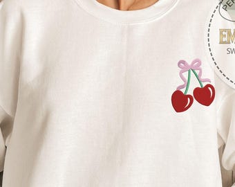KIRSH Cherry Embroidery Logo Hoodie - Etsy