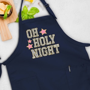 Christmas Apron, Santa Sayings, Cooking Crew Apron, Baking Gifts, Xmas Apron, Gift For Christmas, Cookie Apron, Family Dinner Apron