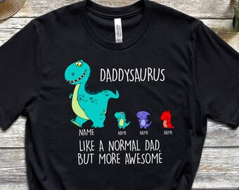 Custom Daddy T-Shirt, Fathers Day Shirt, Daddysaurus Tee, Unclesaurus Tee, Grandpasaurus Tee, Dinosaur Hatchlings Tee, Awesome Grandpa Tee