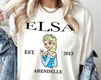 Comfort Colors Shirt, Elsa T-Shirt, Disney Princess Tee, Frozen Shirt, Arendelle Princess Tee, Anna Shirt, Frozen Sisters Tee, Gift For Her