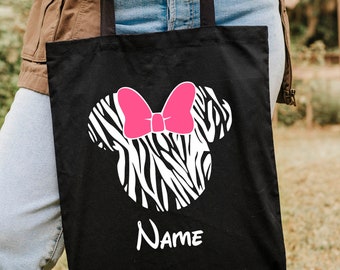 Custom Tote Bag, Name Tote Bag, Personalized Bag, Mickey Tote Bag, Minnie Tote Bag, Disney Tote Bag, Disney Trip Bag, Family Tote Bag