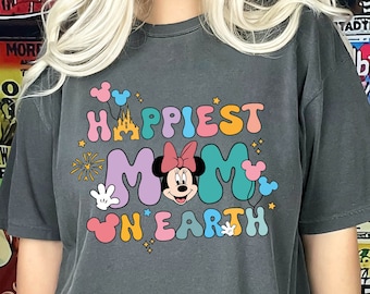 Comfort Colors Shirt, Happiest Mom On Earth Tee, Mothers Day Tee, Minnie Mommy Shirt, Gift For Mom, Grandma Shirt, Disney Vacation Shirt