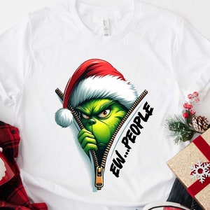 Ew People T-Shirt, Santa Grinch Shirt, Grinchmas T-Shirt, Grinchy Gift Wear, Grinch Tank Top, Funny Grinch Tee, Christmas Grinch Tee