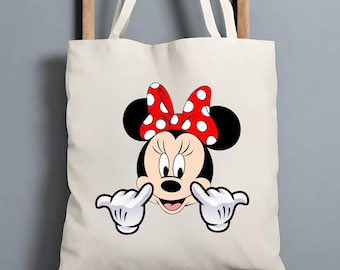 Minnie Tote Bag, Mickey Tote Bag, Disney Tote Bag, Disney World Bag, Disney Vacation Bag, Disneyland Tote Bag, Gift For Girl, Women Tote Bag