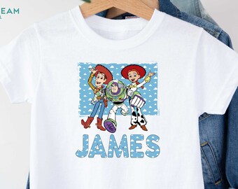 Toy Story Characters Shirt, Buzz Lightyear Shirt, Woody T-shirt, Jessie Shirt, Customized Shirt, Personalized Disney Shirt, Cartoon T-shirt