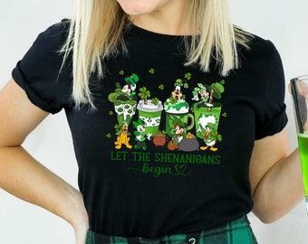 Disney St Patrick&#39;s Day T-shirt, Shamrock Mickey T-Shirt, Irish Tee, Disney T-Shirt, Mickey And Friends Shirt, Cartoon Shirt, Patricks Shirt