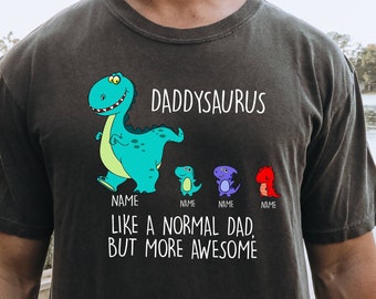 Comfort Colors Shirt, Customized Dad Tee, Fathers Day Shirt, Daddysaurus Tee, Grandpasaurus Tee, Unclesaurus Tee, Dinosaur Hatchlings Tee