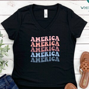 Colorful America Shirt, Red White and Blue Shirt, 4th Of July Shirt, Fourth Of July Gift, Independence Day Shirt, Gift For Patriotic Family