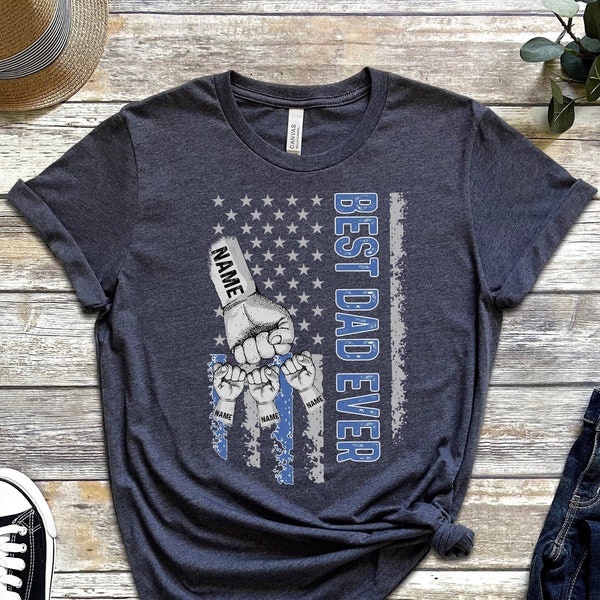 Best Dad Ever With US American Flag Gift For Daddy Dad Father's Day