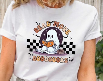 Read More Books Shirt, Halloween T-Shirt, Creepy Books Tee, Spooky Bookish Tee, Freak In The Sheets Tee, Ghost Book Tee, Scary Librarian Tee