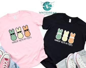 Hangin With My Peeps Shirt, Easter Peeps T-shirt, Cute Bunny Shirt, Easter Bunny Shirt, Funny Easter Bunny Shirt, Gift For Easter Day Shirt