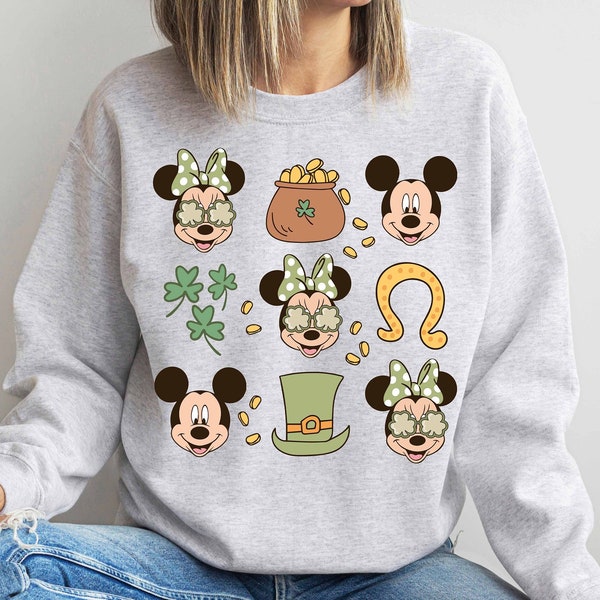 St Patrick's Day Sweatshirt, Disney Sweatshirt, Mickey Mouse Shirt, Irish Kids T-shirt, Lucky Shirt, Shamrock Sweatshirt, Minnie Mouse Shirt