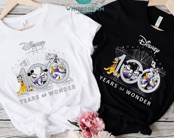 Disney 100th Years Of Wonder Shirt, Mickey Mouse T-shirt, Disneyland Platinum Trip Tee, Family Vacation Gift, Disney Outfits, Cartoon Shirt