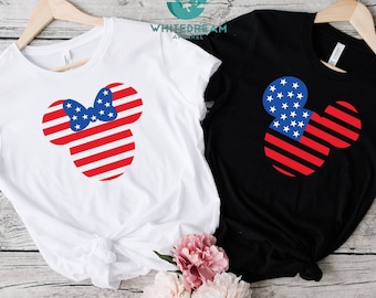 Mickey USA Flag Shirt, 4th Of July Shirt, American Flag Shirt, Disneyland Shirt, Mickey Mouse Shirt, Minnie Mouse Shirt, Gift For Patriotic