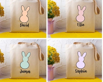 Custom Bunny Bag, Easter Bunny Bag, Easter Day Tote, Custom Easter Bag, Easter Name Tote, Bunny Peep Bag, Easter Peep Tote, Bunny Name Bag
