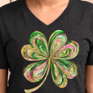 Clover Vneck Shirt, Shamrock Tank Top, Saint Paddy Tee, St Patrick&#39;s Day Tee, Shenanigans Tee, Lucky Woman Tee, Irish Day Tee, Catholic Tee