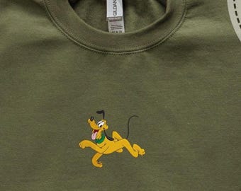 Embroidery Pluto Sweatshirt, Disney Pluto Embroidered Hoodie, Disney Birthday Kids Sweatshirt, Disney Dog Sweatshirt, Disney Vacation Gift