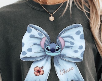 Ohana Stitch Shirt, Comfort Colors Tee, Stitch Coquette Bow Tee, Stitch Family Shirt, Hawaii Shirt, Disney Stitch Shirt, Stitch Tshirt