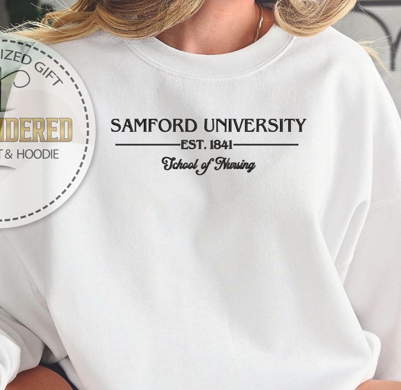 Embroidery Custom School Sweatshirt, Embroidery University Wear, College Name Hoodie, Graduate Sweatshirt, School Memory Sweatshirt